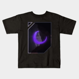 Purple - violet neon - electro moon Kids T-Shirt